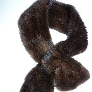 Cochni  Italy woven mink scarf collar wrap 36" long